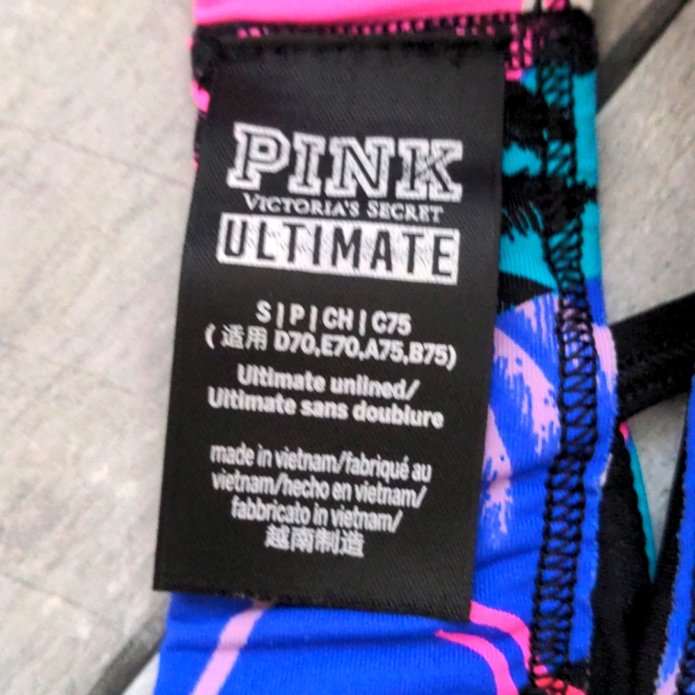 COPY - Victorias Secret ULTIMATE Strappy Neon Sports Bra size Small - Picture 4 of 4